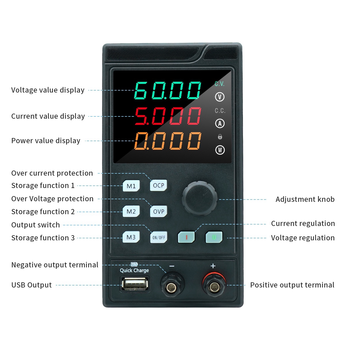 MYAMI 30V 32V 10A con USB/RS48 - Programmable Dc Power Supply 60V 10A recensione e prezzo
